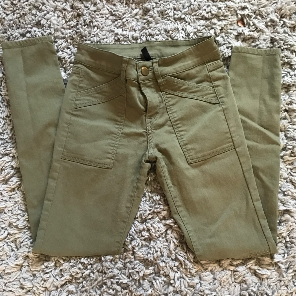 H&M camp green skinny jeans